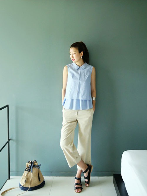 Áo sơ mi nữ cách điệu đẹp tôn dáng nàng công sở hè 2015