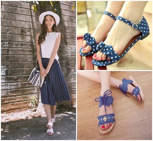 Cách diện sandal vải lãng mạn đón Thu sang