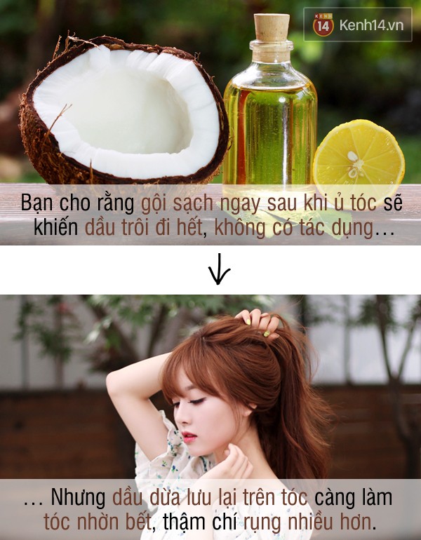 dùng dầu dừa sai cách 