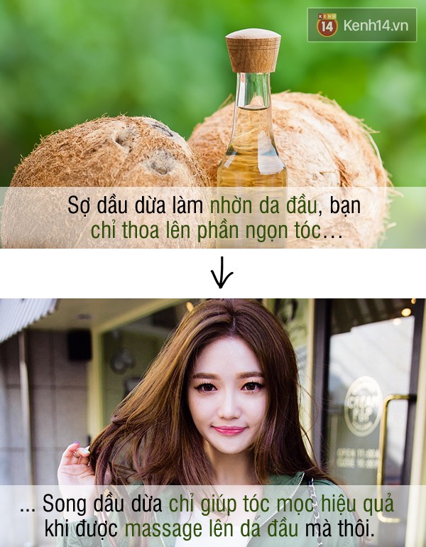 dùng dầu dừa sai cách 