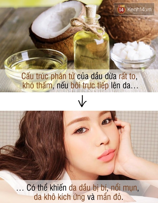 dùng dầu dừa sai cách 