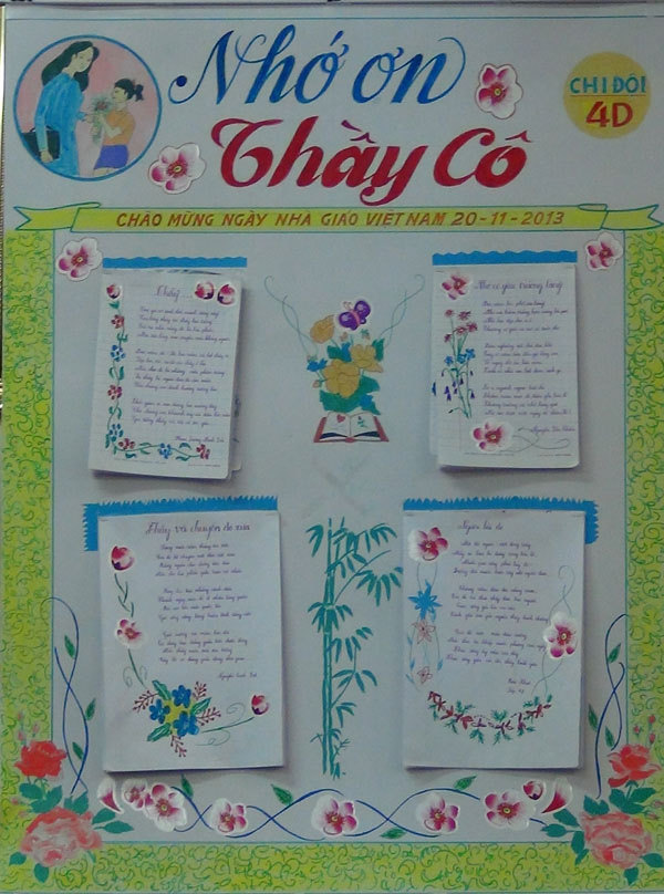 mẫu báo tường 20/11 đơn giản dễ làm mà đẹp 