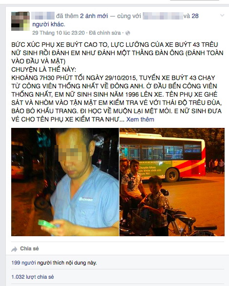 Cộng đồng mạng truy lùng phụ xe bus hành hung nữ sinh