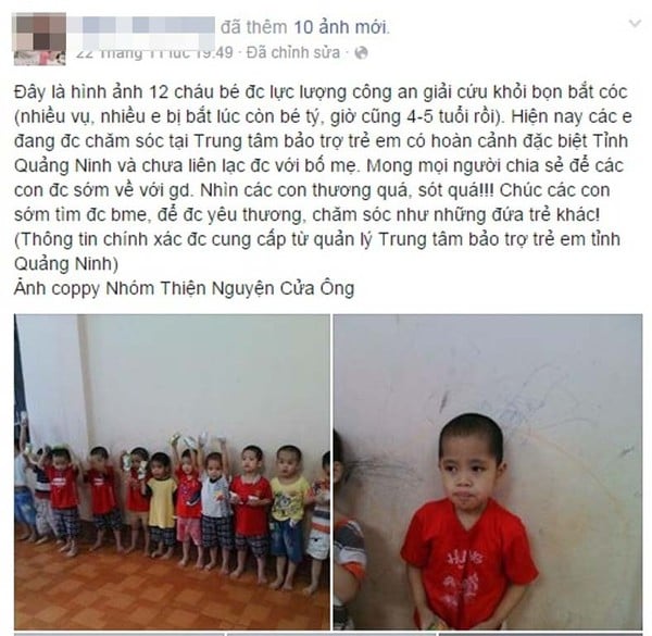12 cháu bé bị bắt cóc và bỏ rơi cần tìm cha mẹ