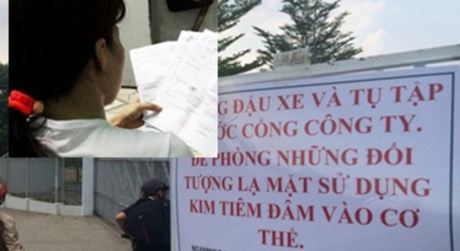Nữ công nhân bị đâm kim tiêm vào ngực