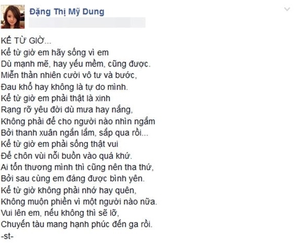 Midu chia sẻ những tâm trạng buồn trên trang cá nhân