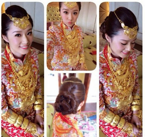 Những cô dâu suýt gãy cổ vì đeo vàng 