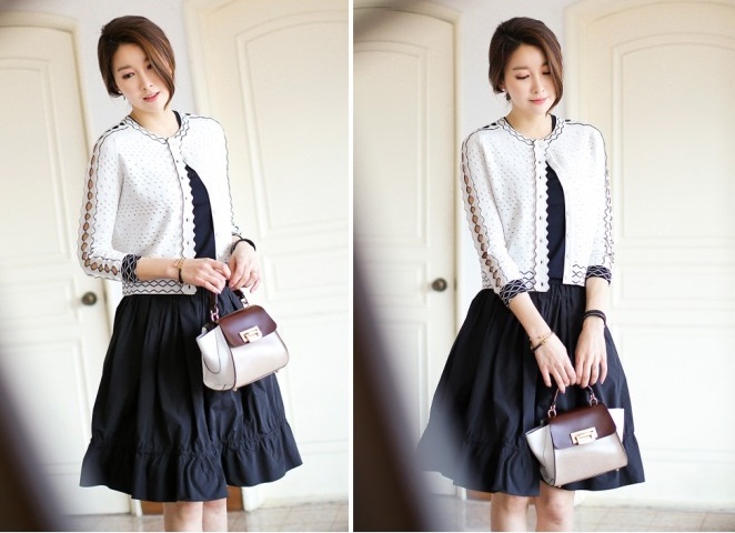 Cardigan ngắn thanh lịch tôn dáng quý cô công sở ngày giao mùa