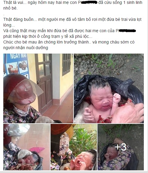 Một bé trai sơ sinh bị bỏ trong túi bóng đen ở Phú Thọ