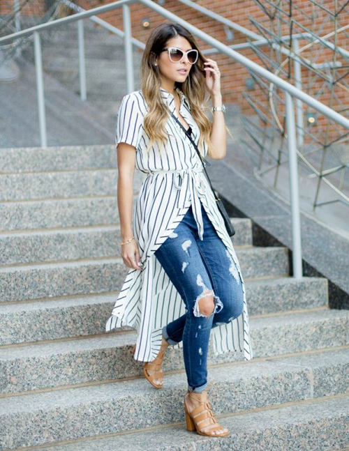 7 cách phối đồ cực chất với quần jean rách như fashionista
