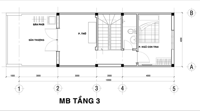 Xây nhà 3 tầng chỉ 770 triệu đồng có mặt tiền nổi bật