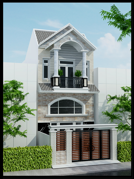 Thiết kế nhà 2 tầng đẹp với giá 300 triệu.