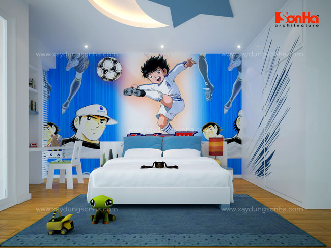 Giấy dán tường dành cho phòng ngủ bé trai