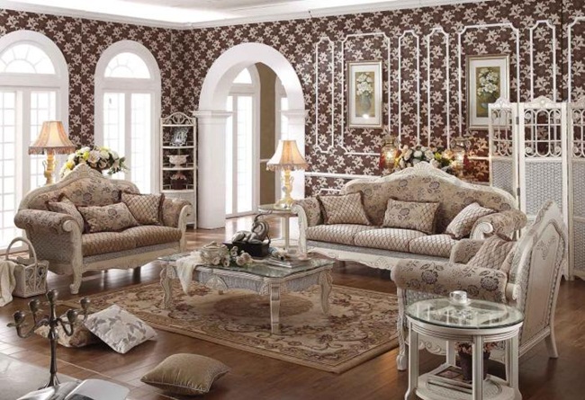 Chọn giấy dán tường phòng khách theo phong cách cổ điển châu Âu