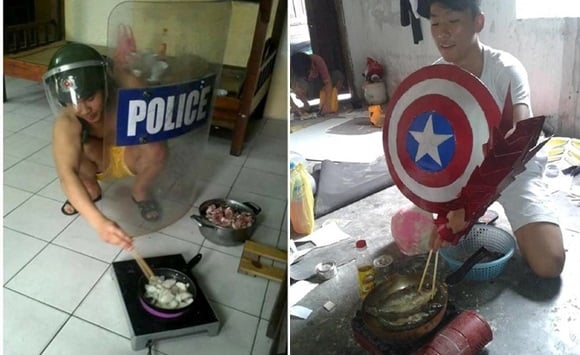 Khiên, ráp cũng được mang ra để bảo vệ bản thân.