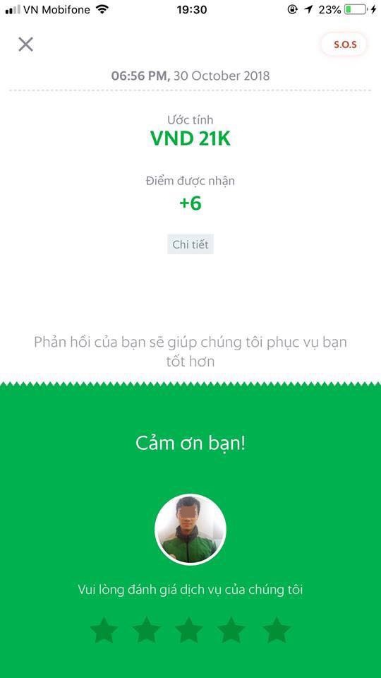 Cuốc xe chị N. đặt giúp người đàn ông.