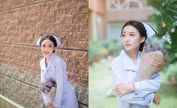 Namkhing Kanyapak được cư dân mạng đặt cho biệt danh là nữ y tá xinh đẹp nhất Thái Lan. 