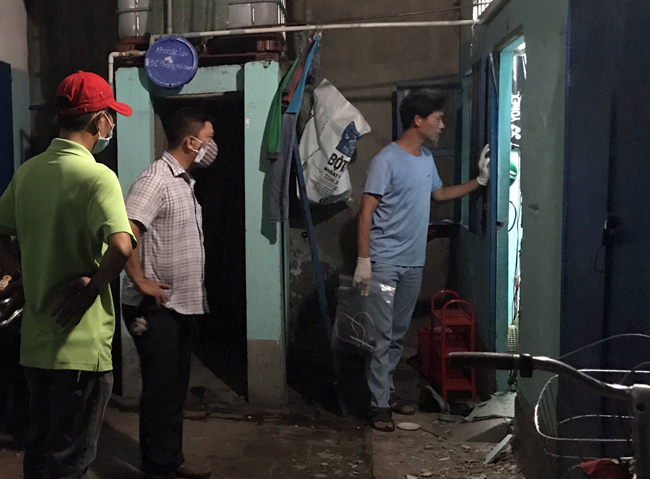 Căn phòng trọ nơi phát hiện nạn nhân tử vong.