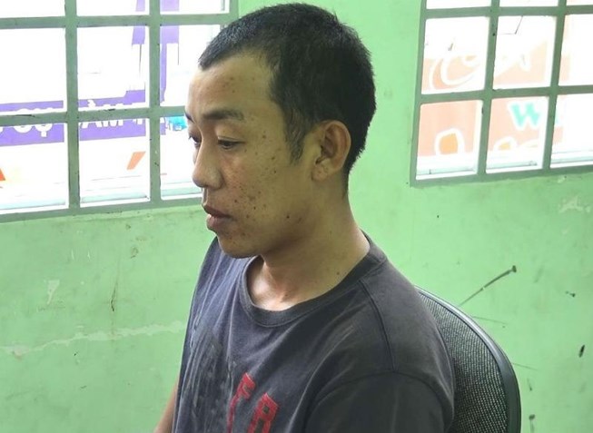Đối tượng Tuấn bị bắt giữ.
