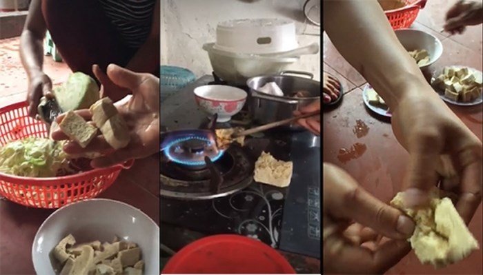 Những miếng đậu phụ được cho là đậu phụ giả.