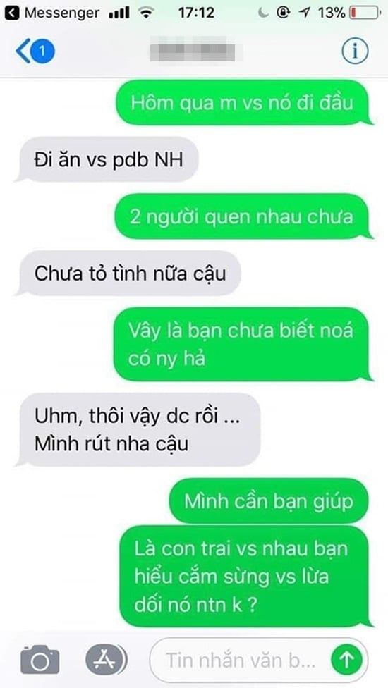Tin nhắn đối chất giữa chàng trai và tình 1 đêm của cô gái.