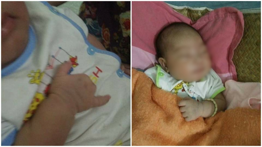 Em bé rất bụ bẫm dễ thương, ngoan ngoãn, khiến ai cũng rơi nước mắt vì bị cả nhà nội bỏ rơi.