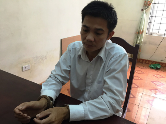 Đối tượng Nguyễn Văn Quang tại cơ quan công an.
