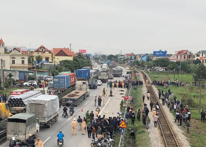 Hiện trường xảy ra vụ tai nạn.
