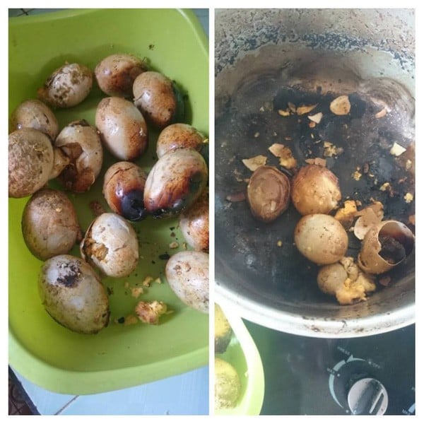 Siêu phẩm trứng luộc của một bà mẹ.