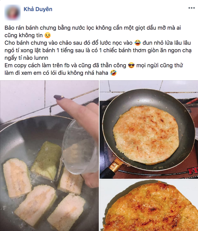 Cách rán bánh chưng bằng nước lọc của cô nàng N.N.