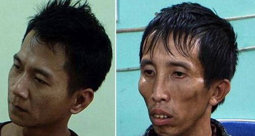 Nghi phạm Vương Văn Hùng và Công.