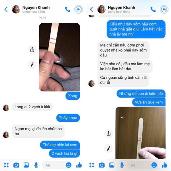 Cuộc hội thoại giữa chàng trai và mẹ.