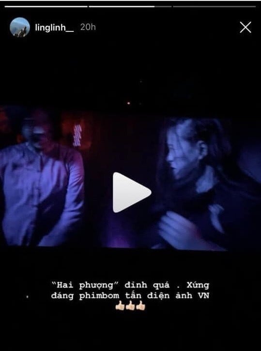 Khánh Linh đăng tải clip ngắn dài 8 giây về bộ phim 