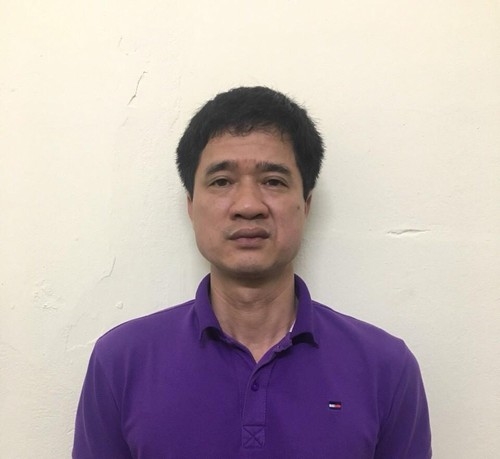 Đối tượng Nguyễn Như Lâm tại cơ quan công an. 
