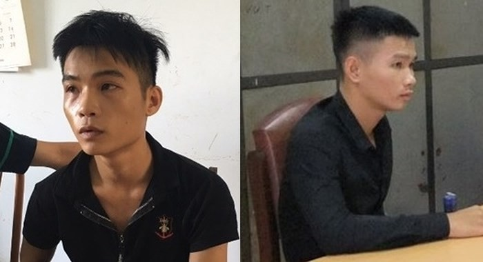 Đối tượng Bùi Văn An (phải) và Bùi Văn Hiền tại cơ quan Công an.
