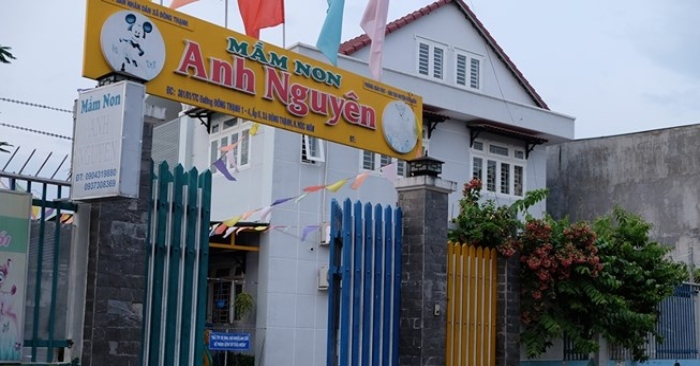Cơ sở Mầm non Anh Nguyên – nơi xảy ra vụ việc.