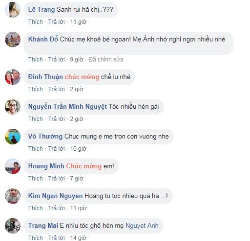 Ngoài những lời chúc mừng, bạn bè còn hài hước khuyên Nguyệt Ánh sinh thêm con: 'Biết vậy chắc phải kiếm thêm chục đứa'    