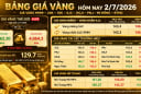 Bảng giá vàng 9999 24K 18K SJC DOJI PNJ hôm nay 2/7/2026