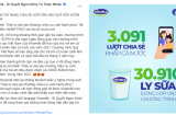 Từ hashtag #hanhphuc, gần 31.000 ly sữa đã được cộng đồng góp tặng trẻ em trong chiến dịch của Vinamilk.