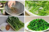 Rau muống xào tỏi dễ bị thâm đen: Cho thêm 1 thìa này vào, rau xanh mướt, giòn ngon hơn hẳn