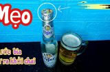Nắp chai bia có một điểm nhỏ, cứ nhắm vào đấy mà bật nắp, phụ nữ không cần dụng cụ cũng mở dễ ợt