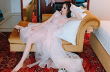 Lộ dáng ngồi gợi cảm 'khó đỡ' với đầm voan xuyên thấu, Angela Phương Trinh nói lời gây 'sốc'
