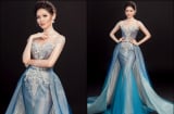 Cận cảnh chiếc váy dạ hội cực gợi cảm gây 'sốt' của Thùy Dung ở Chung kết Hoa hậu Quốc tế 2017!