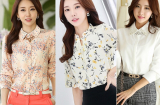 Áo sơ mi voan sắc màu trẻ trung giúp nàng thêm tươi trẻ