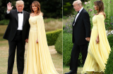 Đệ nhất phu nhân Mỹ Melania Trump diện váy như công chúa sánh đôi cùng chồng tới thăm cung điện Anh