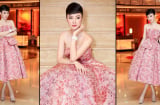 Angela Phương Trinh diện váy kiêu kì, xinh tươi như 1 đóa hồng trong sự kiện có thủ môn Bùi Tiến Dũng tham dự