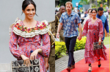 Bụng bầu vượt mặt nhưng Công nương Meghan vẫn hóa nàng 'bánh bèo' cực xinh khi diện váy hoa nhí màu sắc sặc sỡ