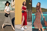 Hồ Ngọc Hà hóa quý cô sang chảnh, Chi Pu diện váy đỏ rực nổi bật trên phố ngày hè
