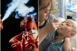 Dù bố và ông nội ra sân hút thuốc đứa con bé bỏng vẫn bị nhàu nát lá phổi từ khi lọt lòng