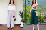 Quần lửng ống rộng kết hợp với kiểu áo này thì đẹp miễn chê!